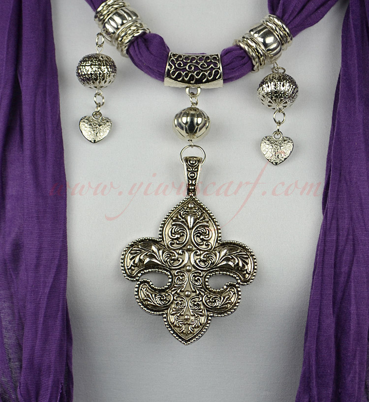 pendant scarf with necklace jewellery