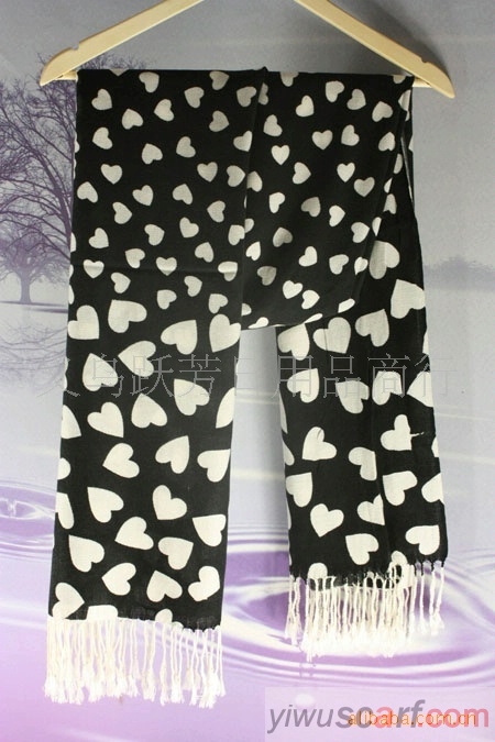 Cotton printed fringed scarves