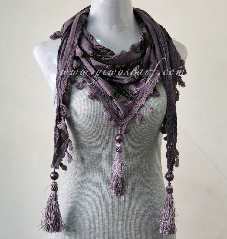 Lace triangle scarves jewelry