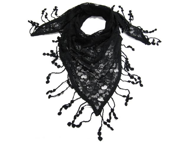 Cotton Lace Triangle Scarf