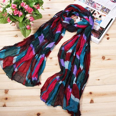 yarn Color grid scarf 
