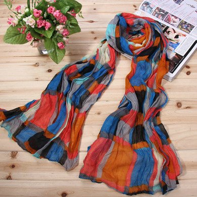  yarn Color grid scarf 