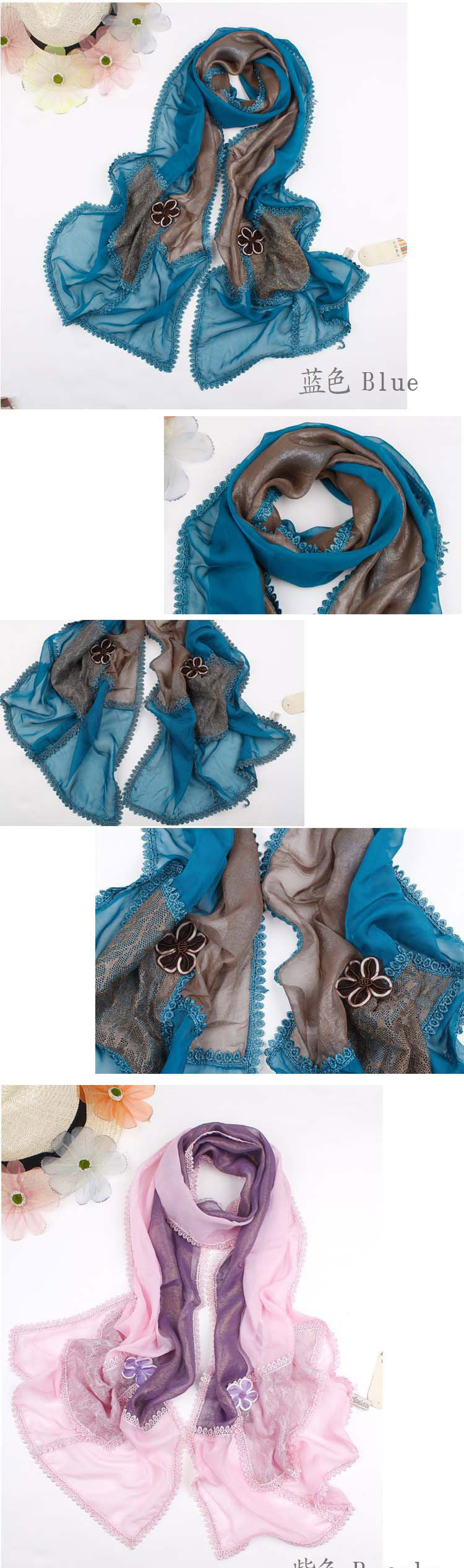Fairy flowers scarves