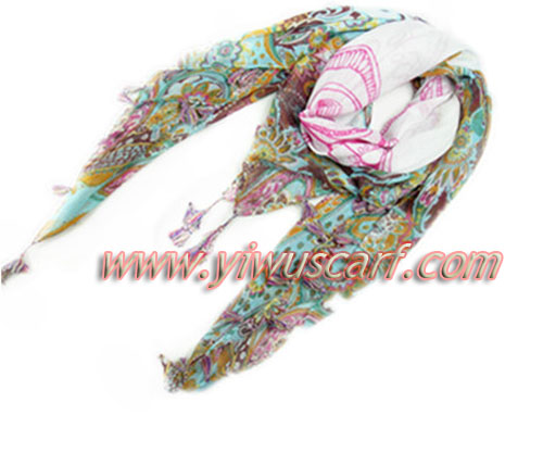 Paris cashew flower scarf yarn