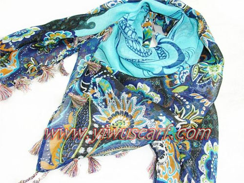 Paris cashew flower scarf yarn