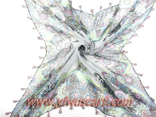 Paris cashew flower scarf yarn