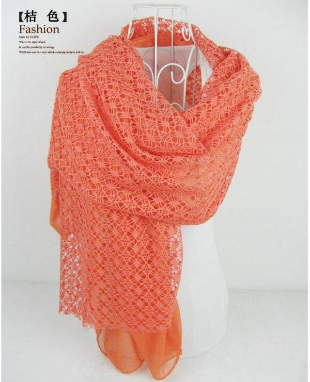 lace scarf two tone color scarf 