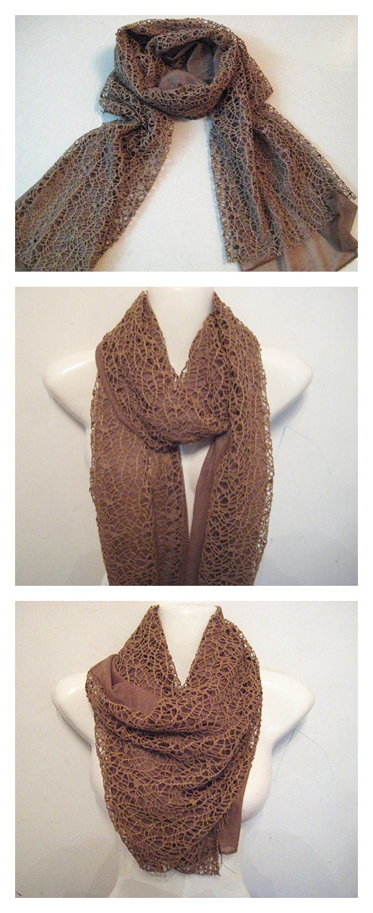 lace scarf two tone color scarf 