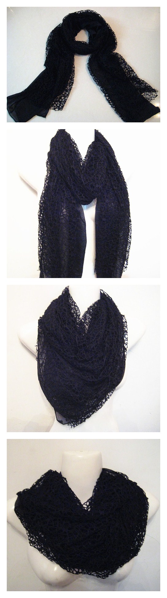 lace scarf two tone color scarf 