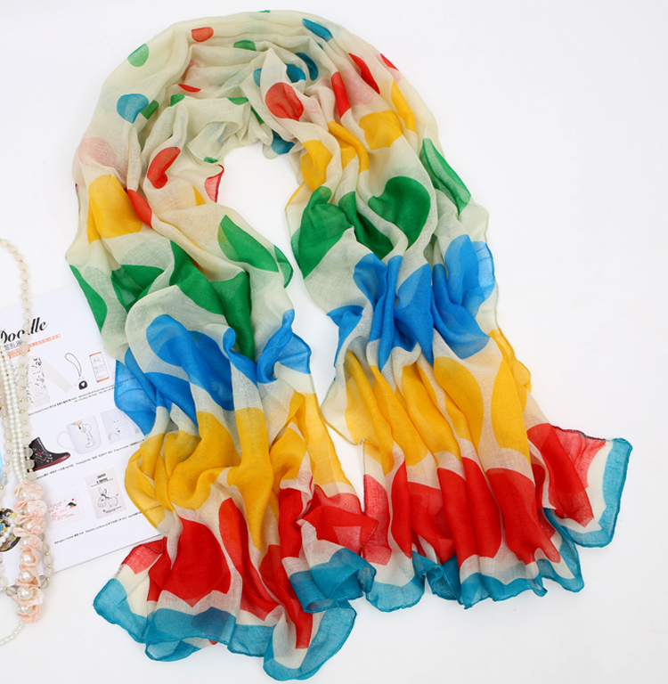 Denmark color dot scarf, head scarf