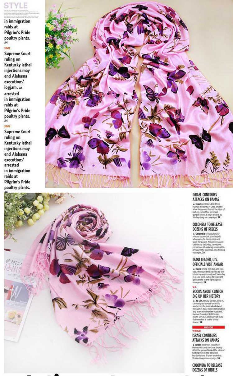 Imitation cashmere butterfly scarf