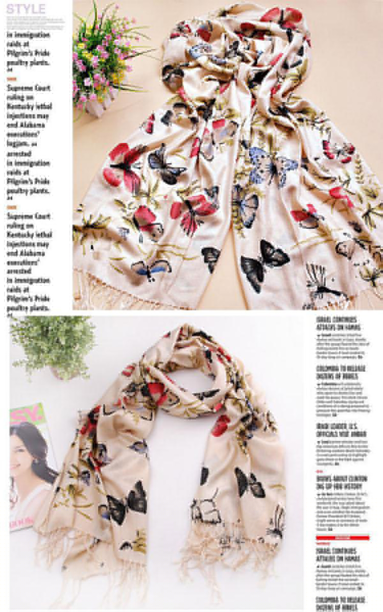 Imitation cashmere butterfly scarf