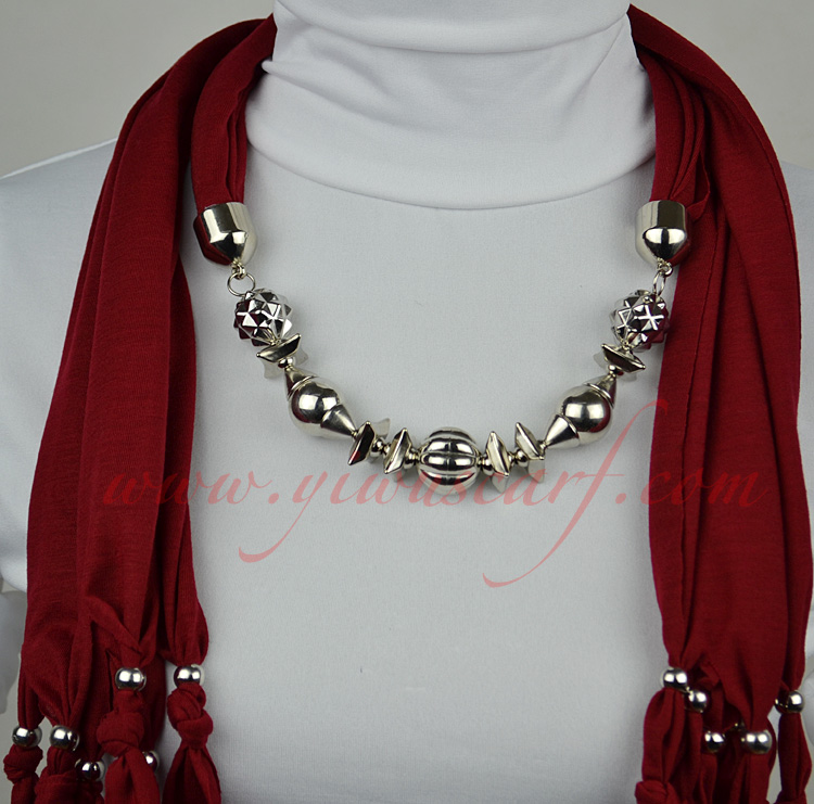 pendant jewelry scarf