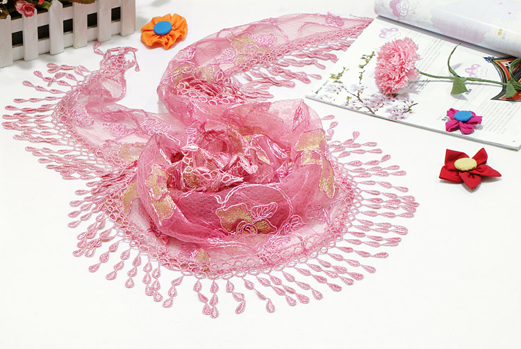 Lace scarf cotton print