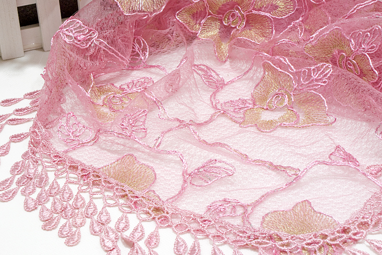 Lace scarf cotton print