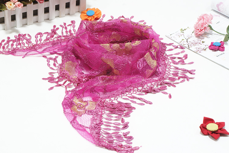Lace scarf cotton print
