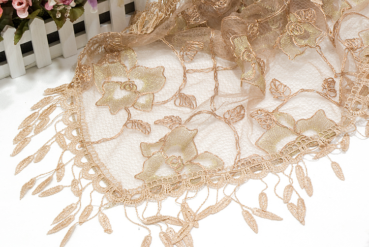 Lace scarf cotton print