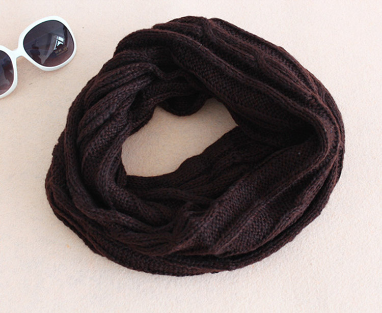 acrylic knitted hood scarf