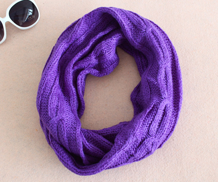 acrylic knitted hood scarf