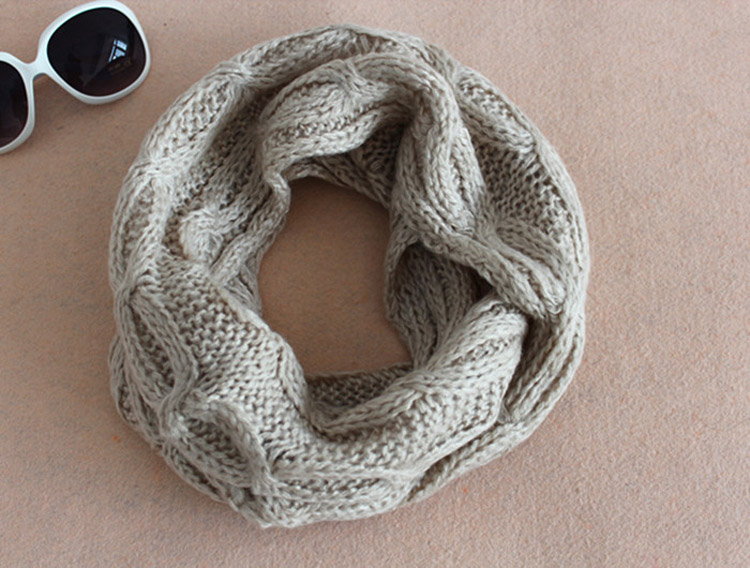 acrylic knitted hood scarf