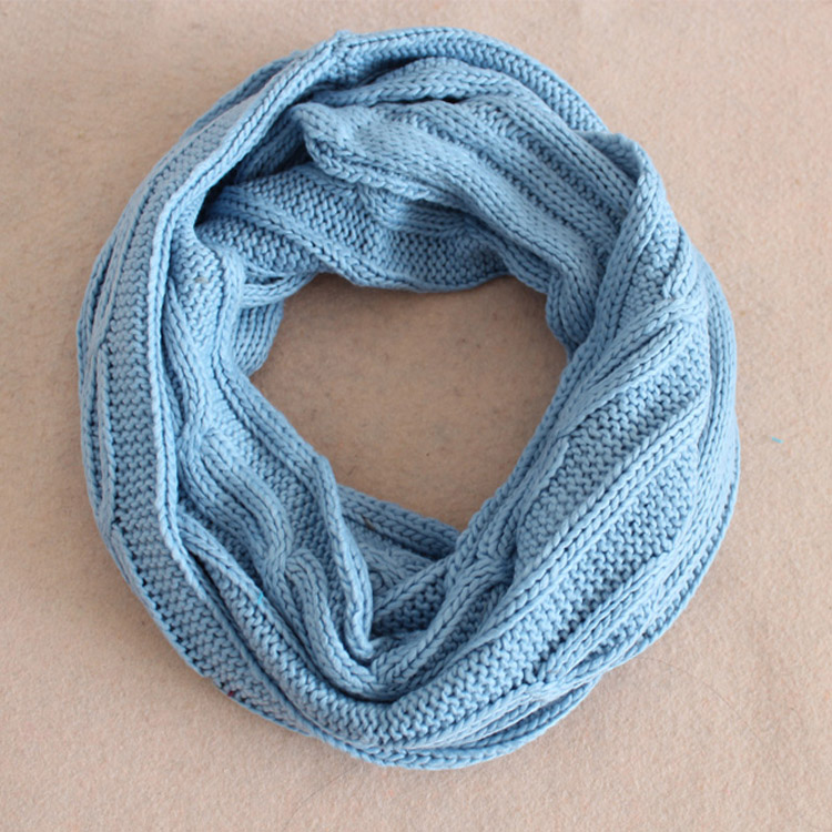 acrylic knitted hood scarf