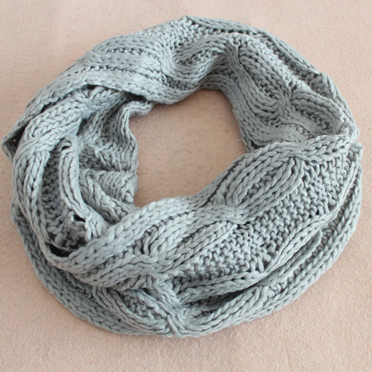 acrylic knitted hood scarf
