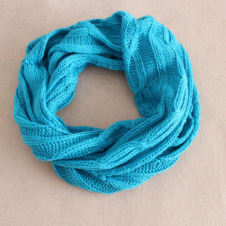 acrylic knitted hood scarf