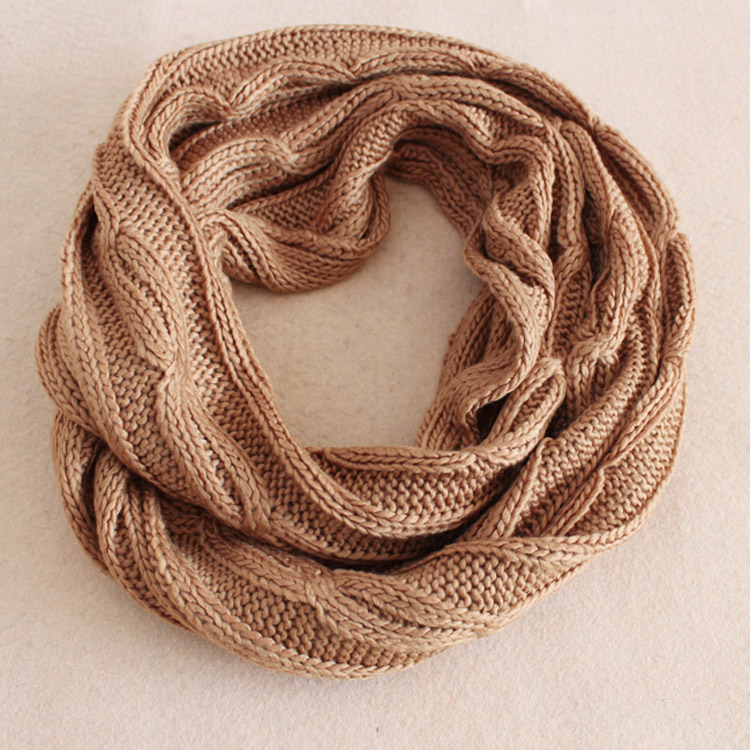 acrylic knitted hood scarf