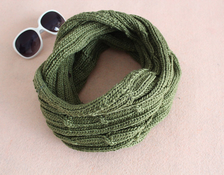 acrylic knitted hood scarf