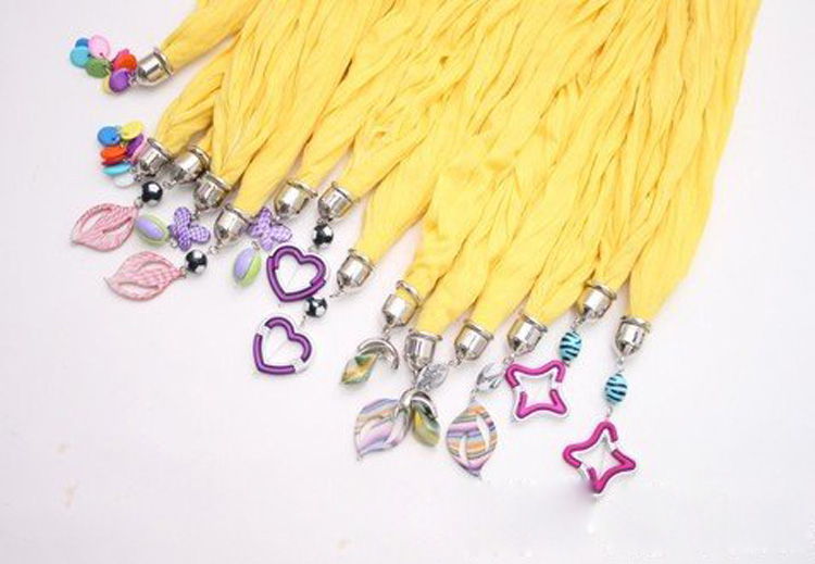 jewel beads pendant scarf necklace
