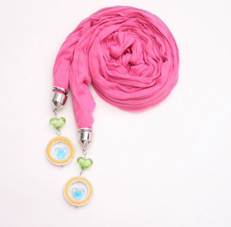 jewel beads pendant scarf necklace