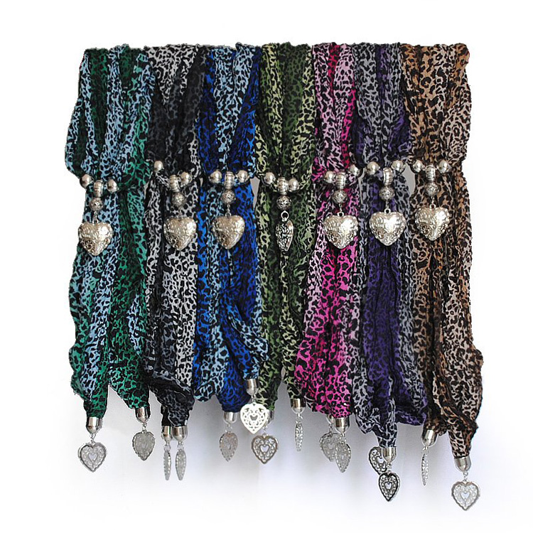 jewelry scarf with metal pendant