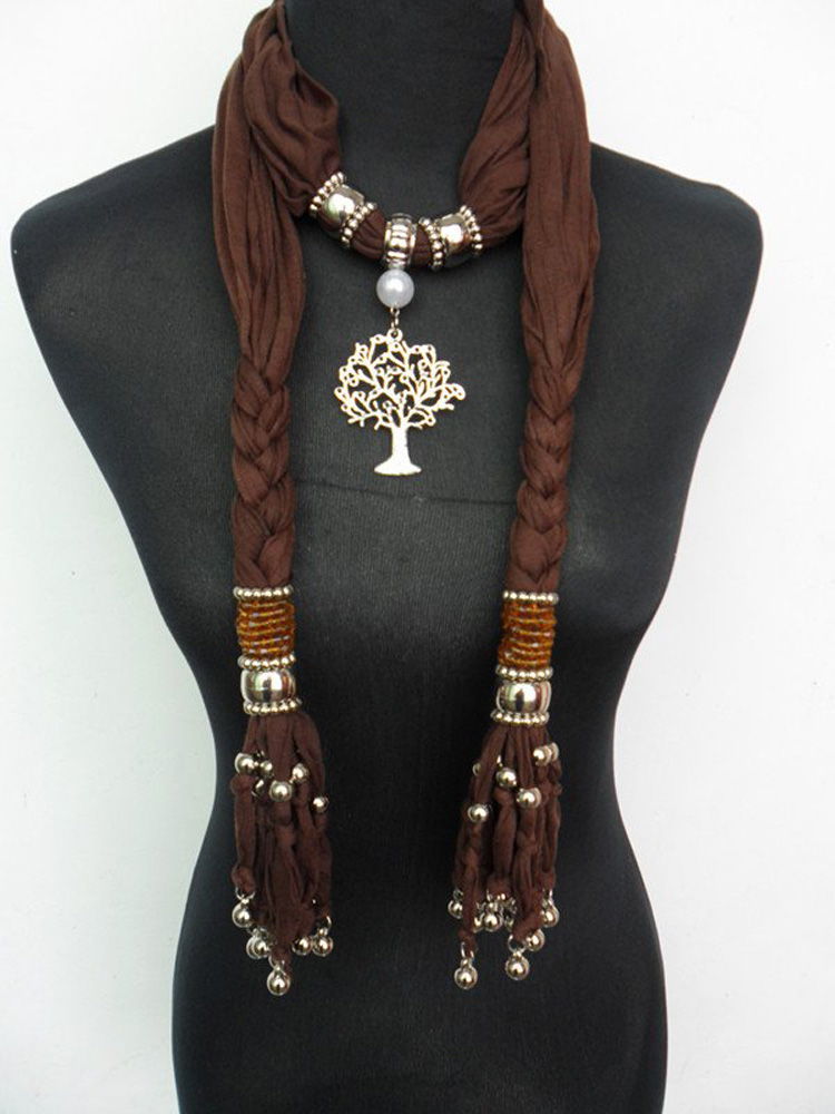 charm pendant scarf