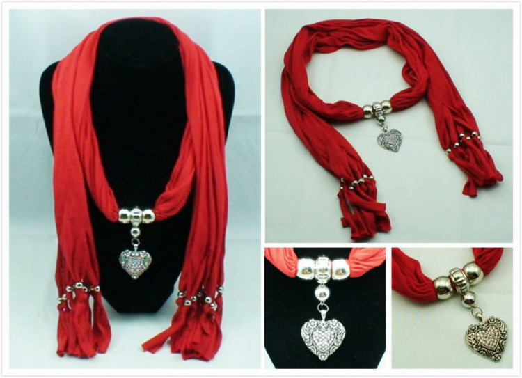 heart pendant scarf