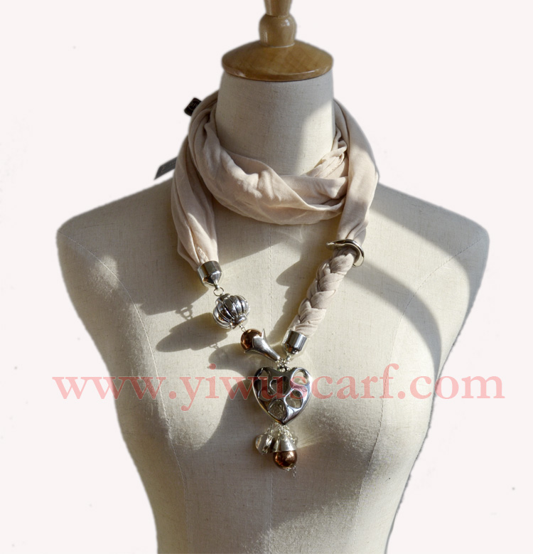 scarves with jewelry attached