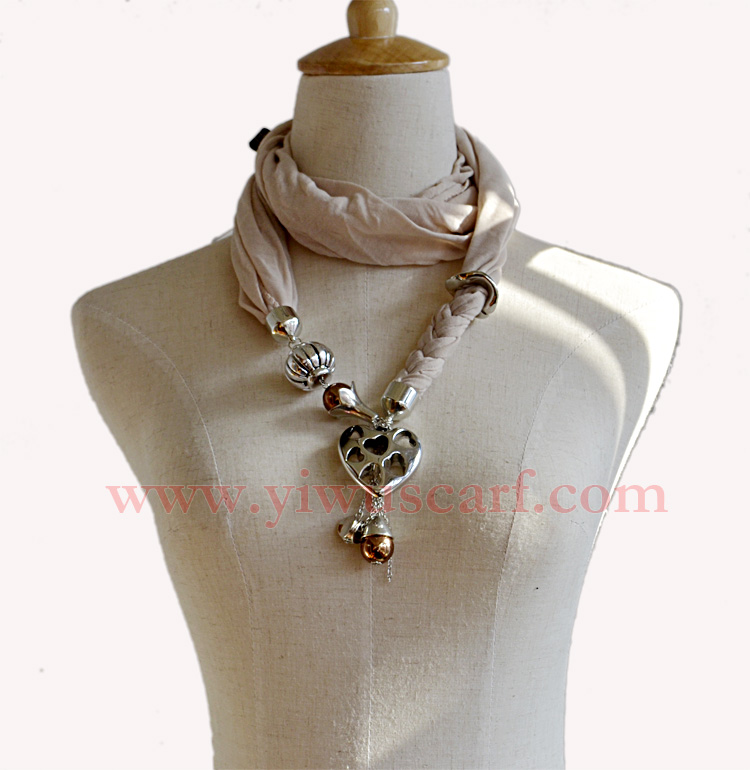 scarves with jewelry attached