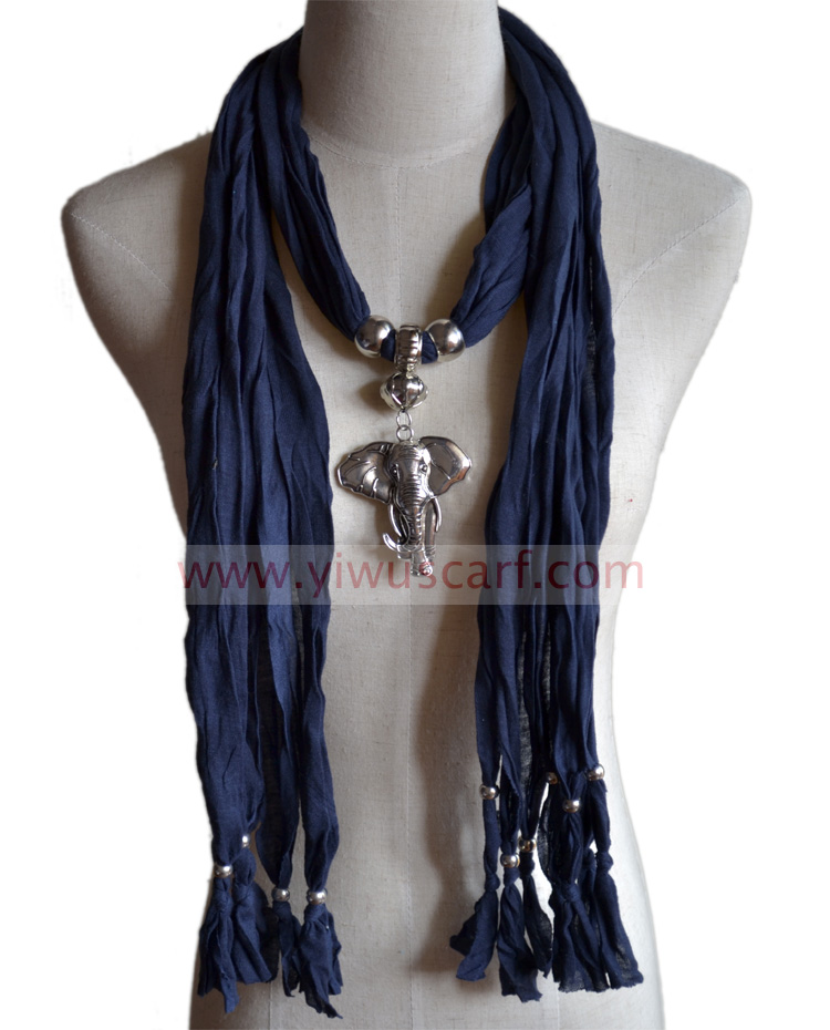 Elephant alloy pendant jewelry scarf