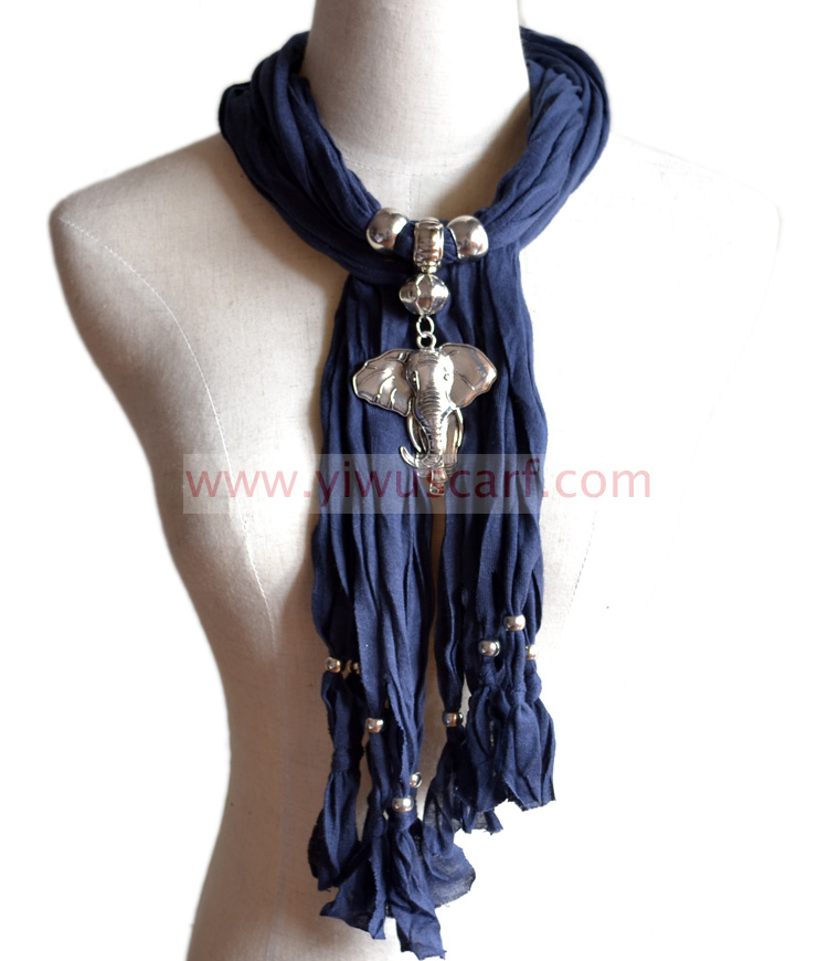 Elephant alloy pendant jewelry scarf