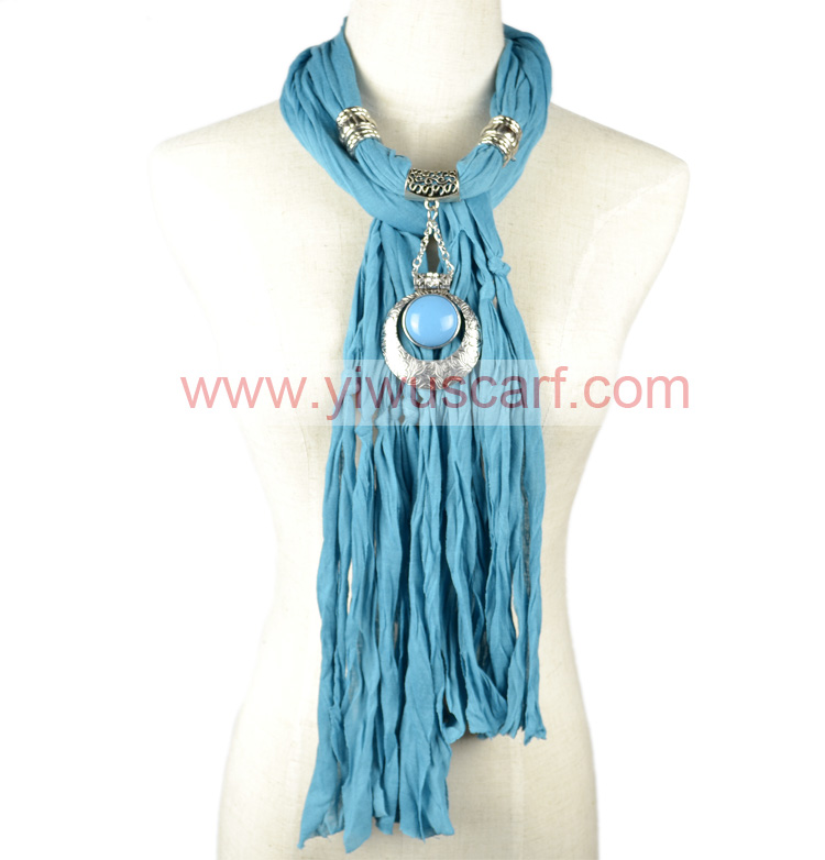 Jewelry Scarf with Charm Cotton Necklaces