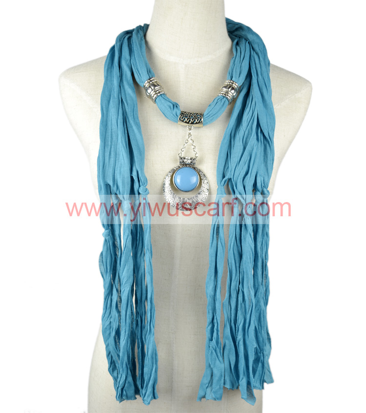 Jewelry Scarf with Charm Cotton Necklaces