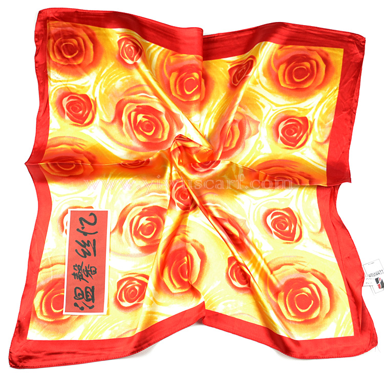 Rose Square silk scarf
