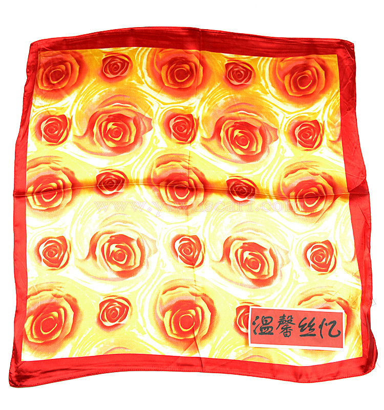 Rose Square silk scarf