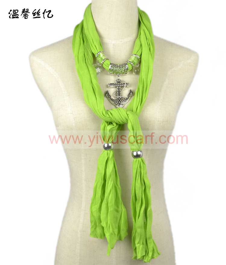 pendant scarf with chain jewelry necklace