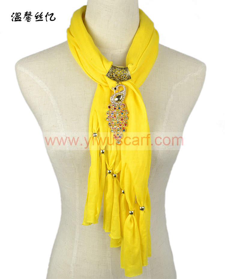 scarfs with jewelry pendants