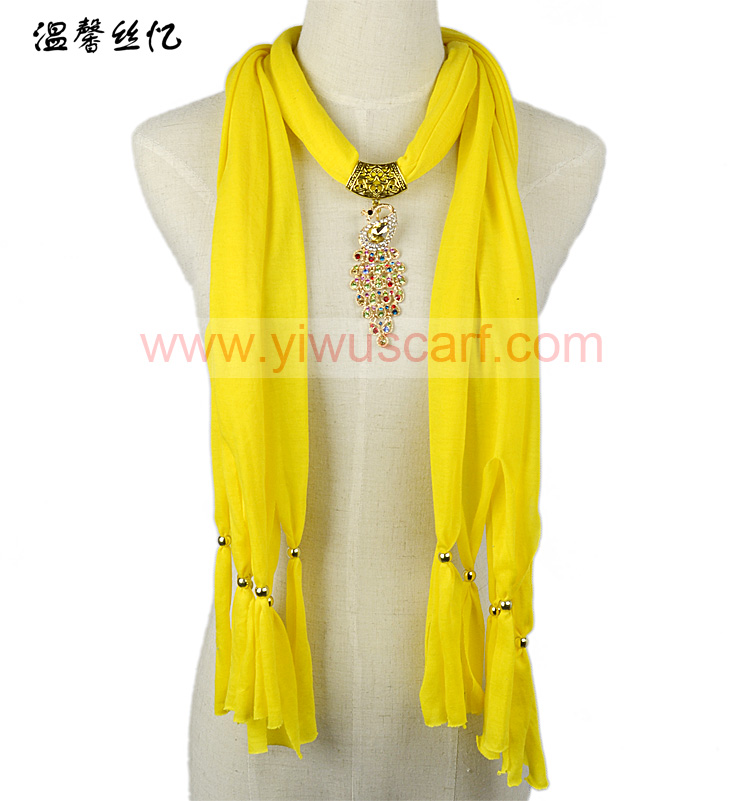 scarfs with jewelry pendants