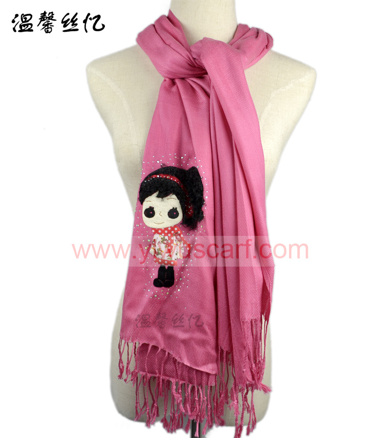 Cartoon jewelry embroidery scarf