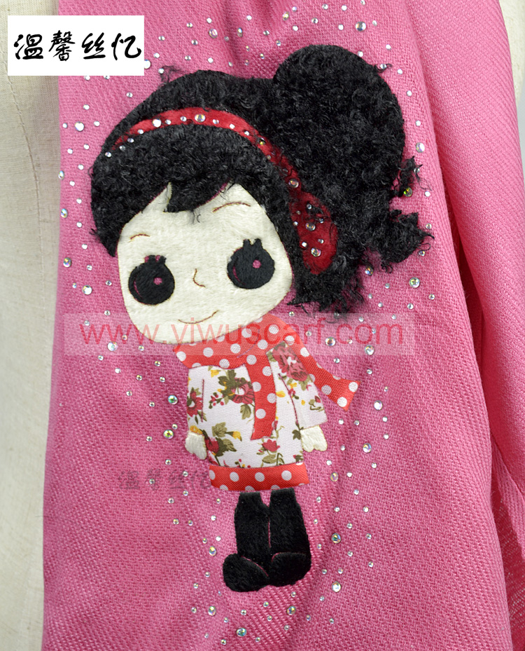 Cartoon jewelry embroidery scarf