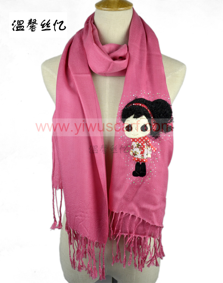 Cartoon jewelry embroidery scarf