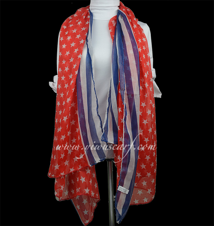American flag Bali yarn scarves