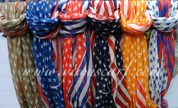 American flag Bali yarn scarves